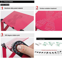 Load image into Gallery viewer, Portable 360 Degree Adjustable Foldable Aluminium Alloy Desk Stand with Mouse Pad for Laptop / Notebook, without CPU Fans, with Mouse Pad, with Mouse Pad (M)