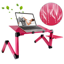 Load image into Gallery viewer, Portable 360 Degree Adjustable Foldable Aluminium Alloy Desk Stand with Mouse Pad for Laptop / Notebook, without CPU Fans, with Mouse Pad, with Mouse Pad (M)