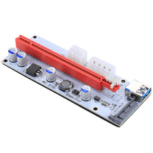 Load image into Gallery viewer, PCE164P-N06 VER008S USB 3.0 PCI-E Express 1x to 16x PCI-E Extender Riser Card Adapter 15 Pin SATA Power 6 Pin + 4 Pin Power Supply Port with 60cm USB Cable, VER008S Red