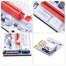 Load image into Gallery viewer, PCE164P-N06 VER008S USB 3.0 PCI-E Express 1x to 16x PCI-E Extender Riser Card Adapter 15 Pin SATA Power 6 Pin + 4 Pin Power Supply Port with 60cm USB Cable, VER008S Red