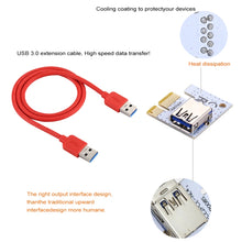 Load image into Gallery viewer, PCE164P-N06 VER008S USB 3.0 PCI-E Express 1x to 16x PCI-E Extender Riser Card Adapter 15 Pin SATA Power 6 Pin + 4 Pin Power Supply Port with 60cm USB Cable, VER008S Red