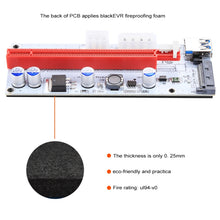 Load image into Gallery viewer, PCE164P-N06 VER008S USB 3.0 PCI-E Express 1x to 16x PCI-E Extender Riser Card Adapter 15 Pin SATA Power 6 Pin + 4 Pin Power Supply Port with 60cm USB Cable, VER008S Red
