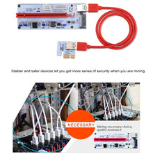 Load image into Gallery viewer, PCE164P-N06 VER008S USB 3.0 PCI-E Express 1x to 16x PCI-E Extender Riser Card Adapter 15 Pin SATA Power 6 Pin + 4 Pin Power Supply Port with 60cm USB Cable, VER008S Red
