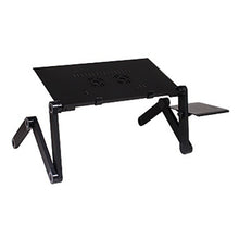Load image into Gallery viewer, Portable 360 Degree Adjustable Foldable Aluminium Alloy Desk Stand with Double CPU Fans &amp; Mouse Pad for Laptop / Notebook, Desk Size: 420mm x 260mm, 420 x 260mm