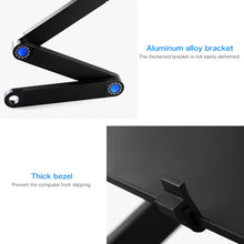 Load image into Gallery viewer, Portable 360 Degree Adjustable Foldable Aluminium Alloy Desk Stand with Double CPU Fans &amp; Mouse Pad for Laptop / Notebook, Desk Size: 420mm x 260mm, 420 x 260mm