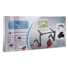 Load image into Gallery viewer, Portable 360 Degree Adjustable Foldable Aluminium Alloy Desk Stand with Double CPU Fans &amp; Mouse Pad for Laptop / Notebook, Desk Size: 480mm x 260mm, 480 x 260mm