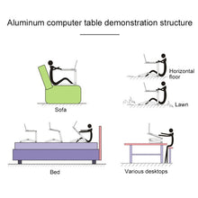 Load image into Gallery viewer, Portable 360 Degree Adjustable Foldable Aluminium Alloy Desk Stand with Double CPU Fans &amp; Mouse Pad for Laptop / Notebook, Desk Size: 480mm x 260mm, 480 x 260mm