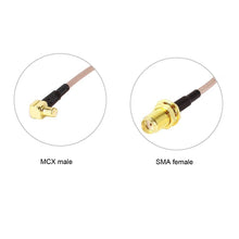 Load image into Gallery viewer, 15cm SMA Female to MCX Male Right Angle Adapter RF Coaxial Coax RG316 Cable, SMA Female to MCX Male