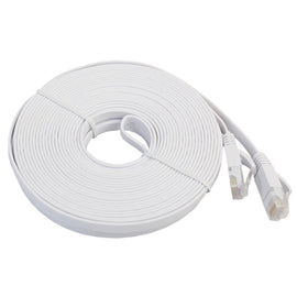15m CAT6 Ultra-thin Flat Ethernet Network LAN Cable, Patch Lead RJ45, Length: 15m