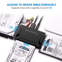 Load image into Gallery viewer, USB 3.0 to SATA / IDE Hard Disk Drive Converter Adapter Cable for 2.5 inch / 3.5 inch SATA IDE HDD, Cable Length: 1m, US160