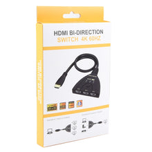Load image into Gallery viewer, 3 x 1 4K 60Hz HDMI Bi-Direction Switcher with Pigtail HDMI Cable, Bi-Direction