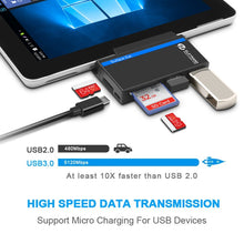 Load image into Gallery viewer, ROCKETEK RT-SGO737 2 USB 3.0 + Micro USB Interface Hub for Microsoft Surface Go, with 2 TF Card &amp; SD Card Slots, RT-SGO737