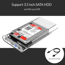 Load image into Gallery viewer, ORICO 3139U3 3.5 inch SATA HDD USB 3.0 Micro B External Hard Drive Enclosure Storage Case, USB 3.0 (3.5 inch)