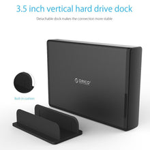 Load image into Gallery viewer, ORICO 7688U3 Vertical Aluminum External Hard Drive Enclosure Storage Case Hard Drive Dock for 3.5 inch SATA HDD