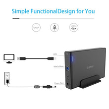 Load image into Gallery viewer, ORICO 7688U3 Vertical Aluminum External Hard Drive Enclosure Storage Case Hard Drive Dock for 3.5 inch SATA HDD