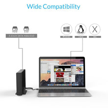 Load image into Gallery viewer, ORICO 7688U3 Vertical Aluminum External Hard Drive Enclosure Storage Case Hard Drive Dock for 3.5 inch SATA HDD