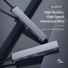 Load image into Gallery viewer, ORICO-AH-13-GY-BP USB 3.0 x 1 + USB 2.0 x 3 to USB-C / Type-C HUB Adapter, AH-13