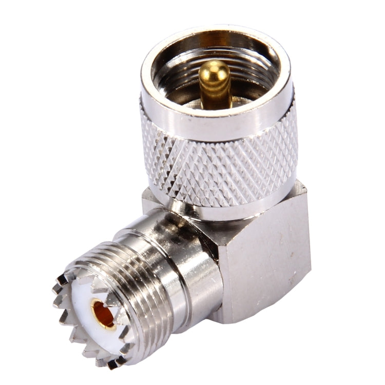 UHF Female to UHF Male Connector, 90 Degree Elbow, UHF Female to Male