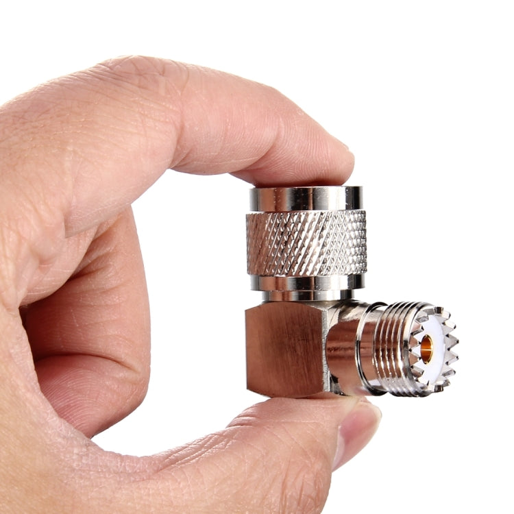 UHF Female to UHF Male Connector, 90 Degree Elbow, UHF Female to Male