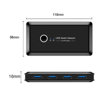 Load image into Gallery viewer, UK204V Drive-free USB 3.0 Switch Selector 2 USB Ports Sharing 4 USB Ports Switcher Adapter for Mouse, Keyboard, Printer