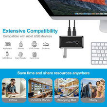 Load image into Gallery viewer, UK204V Drive-free USB 3.0 Switch Selector 2 USB Ports Sharing 4 USB Ports Switcher Adapter for Mouse, Keyboard, Printer