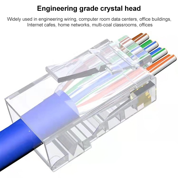 10pcs Cat6e Unshielded Pass Through RJ45 Connector Modular Plug, Cat6e Unshielded Pass