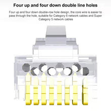 Load image into Gallery viewer, 10pcs Cat6e Unshielded Pass Through RJ45 Connector Modular Plug, Cat6e Unshielded Pass