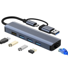 Load image into Gallery viewer, BYL-2208TU 5 in 2 USB + USB-C / Type-C to USB Multifunctional Docking Station HUB Adapter, BYL-2208