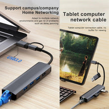 Load image into Gallery viewer, BYL-2208TU 5 in 2 USB + USB-C / Type-C to USB Multifunctional Docking Station HUB Adapter, BYL-2208