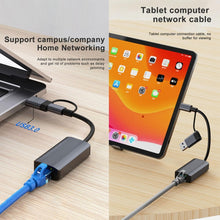 Load image into Gallery viewer, BYL-2207TU 2 in 1 USB + Type-C to RJ45 Docking Station HUB Adapter, BYL-2207TU