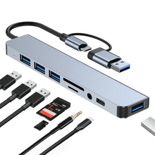 Load image into Gallery viewer, BYL-2218TU 8 in 1 USB + USB-C / Type-C to USB Multifunctional Docking Station HUB Adapter, BYL-2218TU