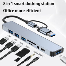 Load image into Gallery viewer, BYL-2218TU 8 in 1 USB + USB-C / Type-C to USB Multifunctional Docking Station HUB Adapter, BYL-2218TU
