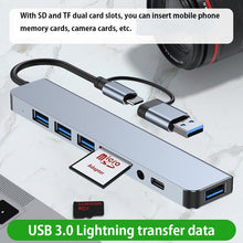 Load image into Gallery viewer, BYL-2218TU 8 in 1 USB + USB-C / Type-C to USB Multifunctional Docking Station HUB Adapter, BYL-2218TU