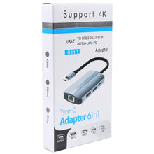 Load image into Gallery viewer, BYL-2203 6 in 1 USB-C / Type-C to USB Multifunctional Docking Station HUB Adapter, BYL-2203