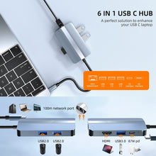 Load image into Gallery viewer, BYL-2203 6 in 1 USB-C / Type-C to USB Multifunctional Docking Station HUB Adapter, BYL-2203