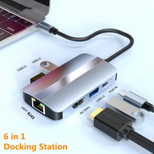 Load image into Gallery viewer, BYL-2203 6 in 1 USB-C / Type-C to USB Multifunctional Docking Station HUB Adapter, BYL-2203