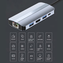 Load image into Gallery viewer, BYL-2206 9 in 1 USB-C / Type-C to USB Multifunctional Docking Station HUB Adapter, BYL-2206