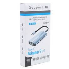 Load image into Gallery viewer, BYL-2206 9 in 1 USB-C / Type-C to USB Multifunctional Docking Station HUB Adapter, BYL-2206