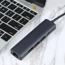 Load image into Gallery viewer, BYL-2302 5 in 1 USB-C / Type-C to USB Multifunctional Docking Station HUB Adapter with 1000M Network Port, BYL-2302