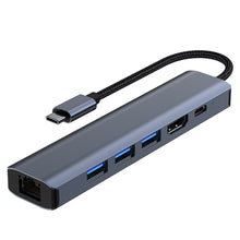 Load image into Gallery viewer, BYL-2210 6 in 1 USB-C / Type-C to USB Multifunctional Docking Station HUB Adapter with 1000M Network Port, BYL-2210
