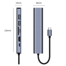 Load image into Gallery viewer, BYL-2303 7 in 1 USB-C / Type-C to USB Multifunctional Docking Station HUB Adapter, BYL-2303