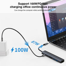 Load image into Gallery viewer, BYL-2303 7 in 1 USB-C / Type-C to USB Multifunctional Docking Station HUB Adapter, BYL-2303