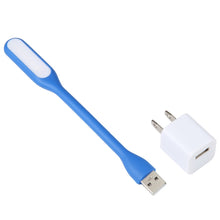 Load image into Gallery viewer, 6LEDs USB Interface Flexible Reading Light with US Power Adapter, Light + Adapter