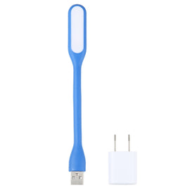 6LEDs USB Interface Flexible Reading Light with US Power Adapter, Light + Adapter