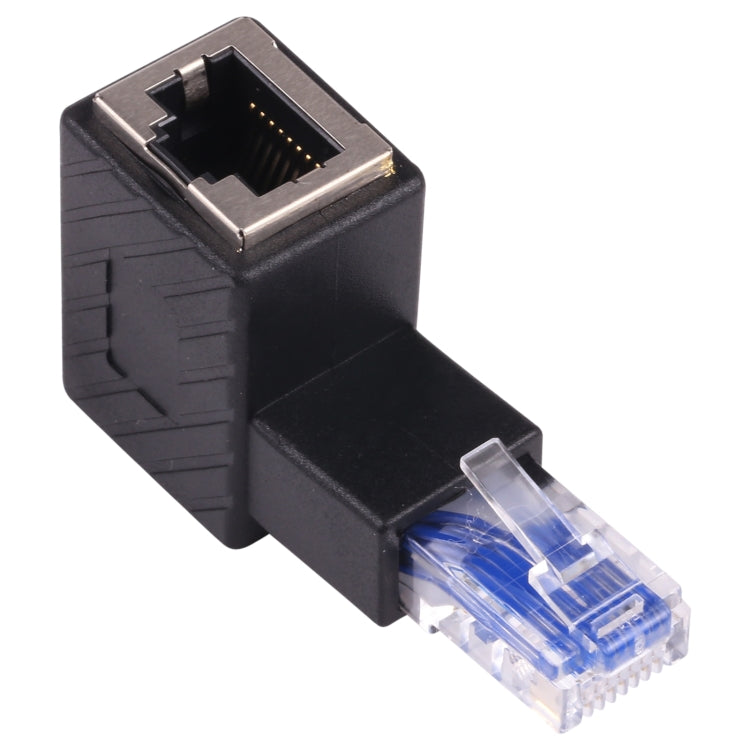 RJ45 Male to Female Converter 90 Degrees Extension Adapter for Cat5 Cat6 LAN Ethernet Network Cable, 90 Degrees Up