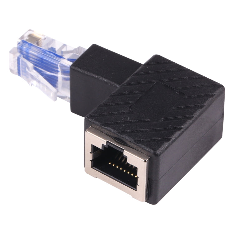 RJ45 Male to Female Converter 90 Degrees Extension Adapter for Cat5 Cat6 LAN Ethernet Network Cable, 90 Degrees Up