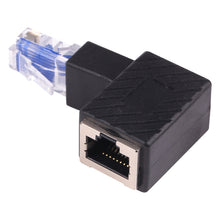 Load image into Gallery viewer, RJ45 Male to Female Converter 90 Degrees Extension Adapter for Cat5 Cat6 LAN Ethernet Network Cable, 90 Degrees Up