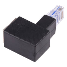 Load image into Gallery viewer, RJ45 Male to Female Converter 90 Degrees Extension Adapter for Cat5 Cat6 LAN Ethernet Network Cable, 90 Degrees Up