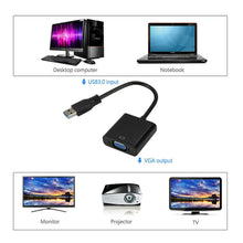 Load image into Gallery viewer, External Graphics Card Converter Cable USB3.0 to VGA, Resolution: 720P, 720P (Black), 720P (Blue), 720P