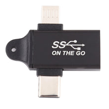 Load image into Gallery viewer, USB 3.0 Female to Type-C / USB-C Male + Micro Male Aluminium Alloy Adapter, USB 3.0 Female to Type-C Male + Micro Male